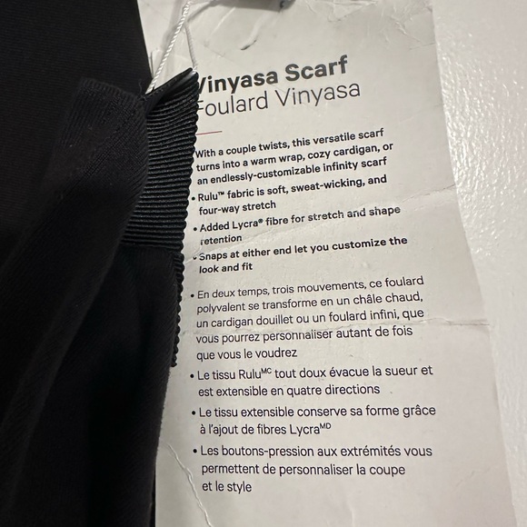 Lululemon vinyasa scarf. Black one size fits all. - Picture 2 of 5